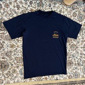 Vintage 90s Petra Jordan Embroidered Navy Blue Graphic T-Shirt size Large
